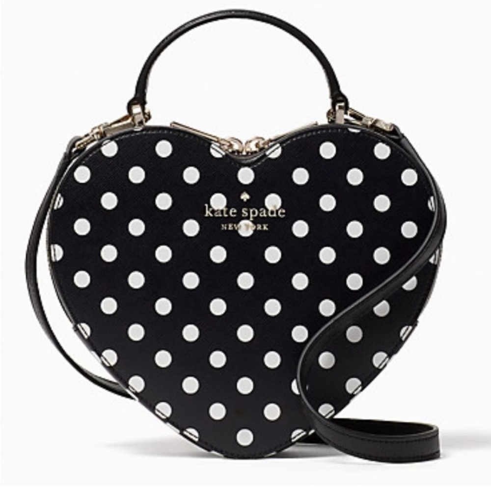 Kate Spade purse Love Shack Heart handbag crossbody in polka dots new